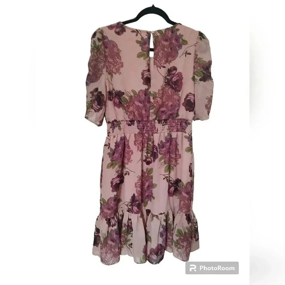 Betsey Johnson Chiffon Floral Vintage Dress - Picture 3 of 4